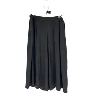 Slinky Brand Wide Leg Capri Pants 1X Size Black Stretch Minimalist Palazzo